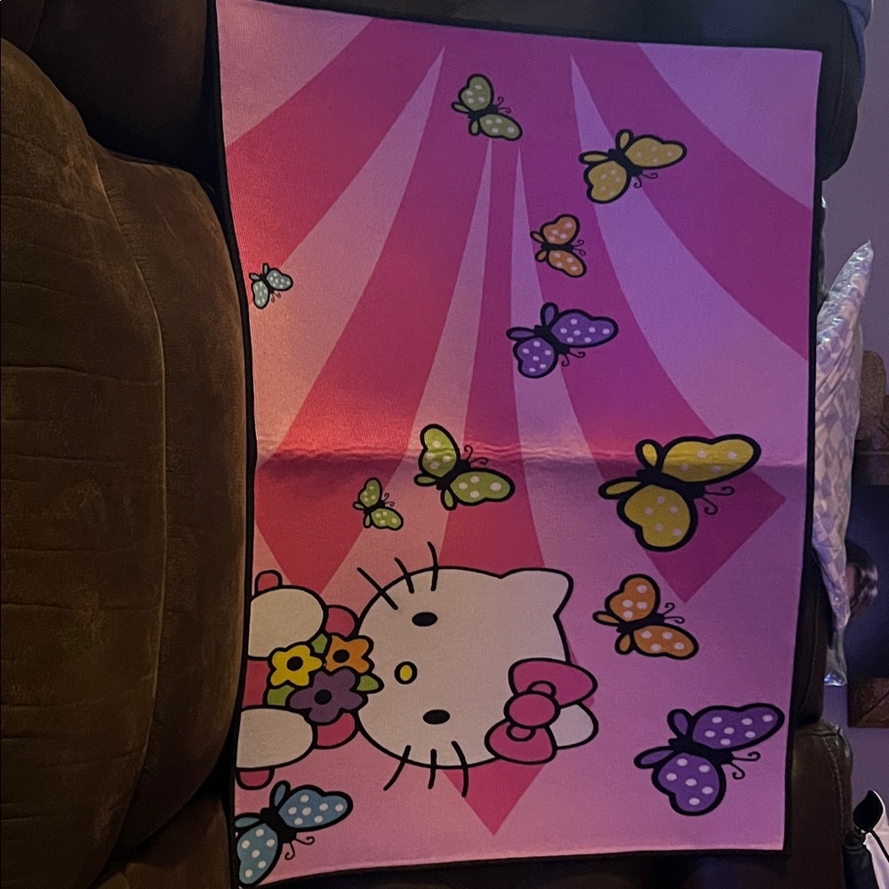 Hello Kitty Pink Butterfly Rug/Bathmat/Floormat